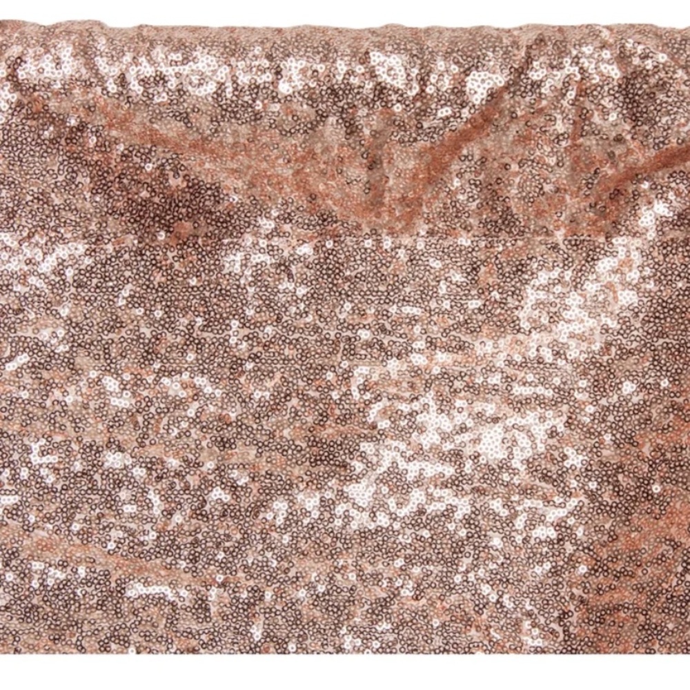 2 panels - Glitz Sequin 12ft H x 112" W Drape/Backdrop panel - Blush/Rose Gold